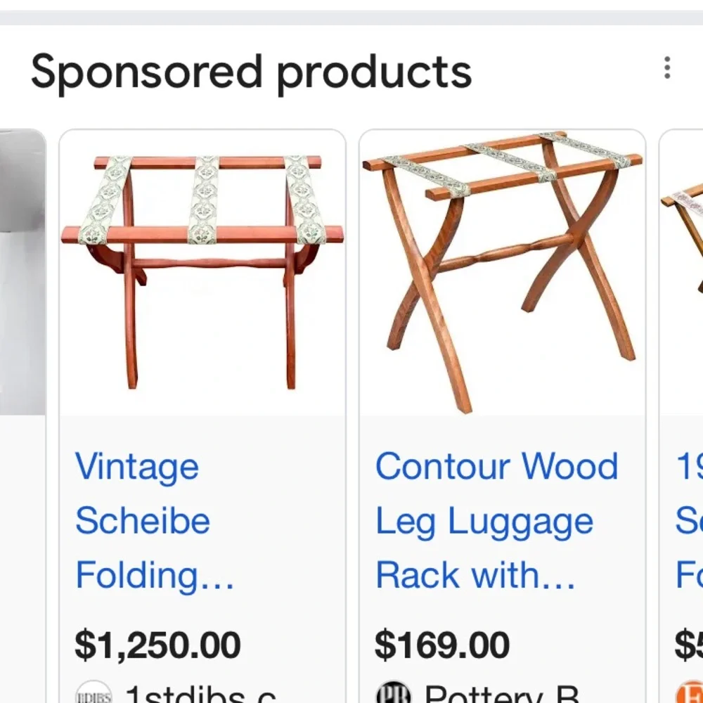 Vintage Genuine SCHEIBE Wooden Folding Luggage Suitcase Rack Stand Cottagcore